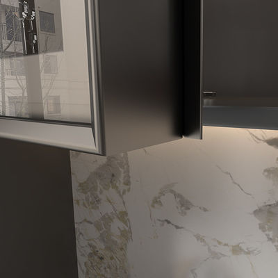 গুণ  2.4m Matte Black Aluminum Furniture Profile For Wardrobe Cabinet Door Glass কারখানা