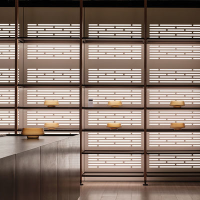 গুণ  Anodized Aluminium Home Furniture Modular Bookcase Wall System With Led Lights কারখানা